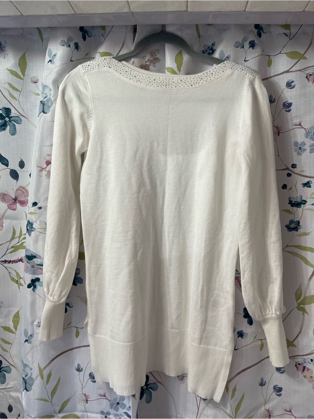 Cable & Gauge Cream Ribbed Knit Top
